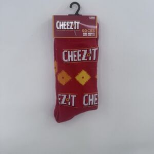 Cheez It Crackers Socks Fits Men's Shoe Size 6-12 Crew One Pair New With Tags